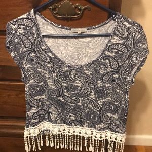 Charlotte Russe crop top with fringe